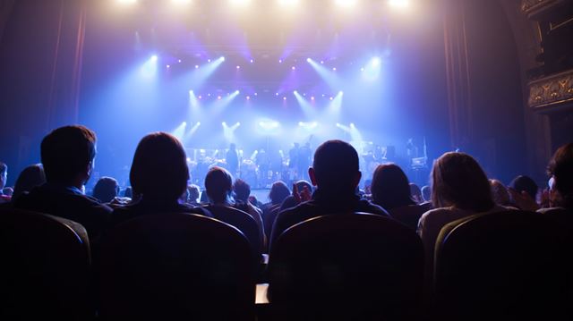 Audience watching a band